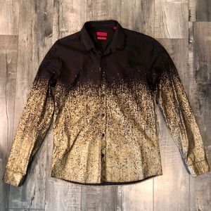 Men's Hugo Metallic Splatter Slim Fit Shirt - L